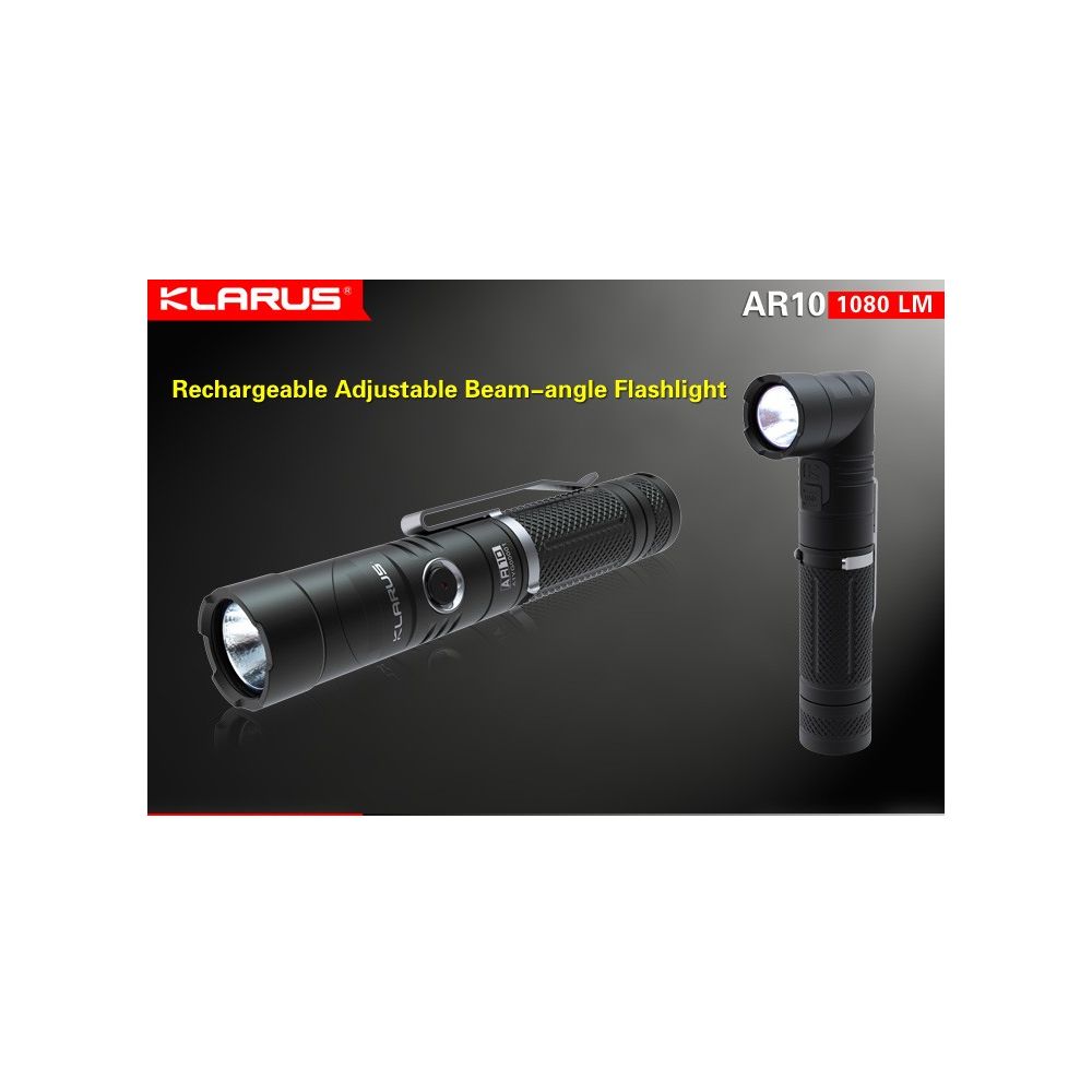 Lampe tactique Klarus AR10 - 1080Lumens rechageable USB tête orientable Lampe tactique Klarus AR10 - 1080Lumens rechageable USB tête orientable