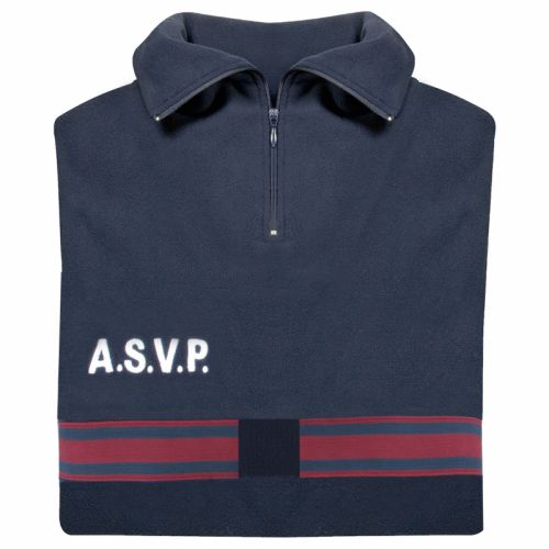 Pull polaire ASVP bandes bordeaux