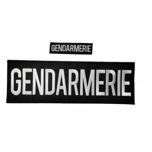 Jeu de bande noir brodé Gendarmerie 