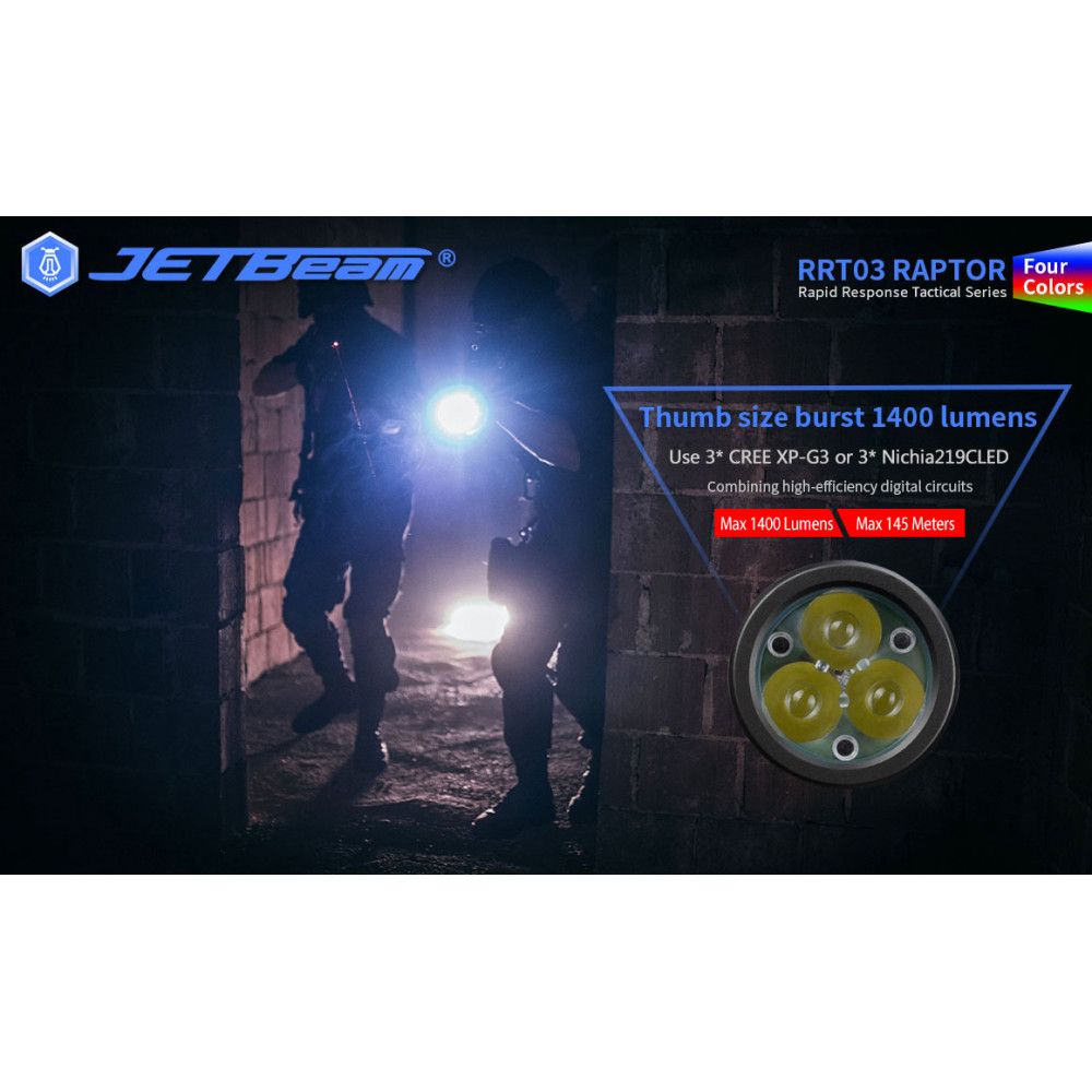 Lampe Tactique Niteye RAPTOR RRT03 - 1400Lumens Lampe Tactique Niteye RAPTOR RRT03 - 1400Lumens