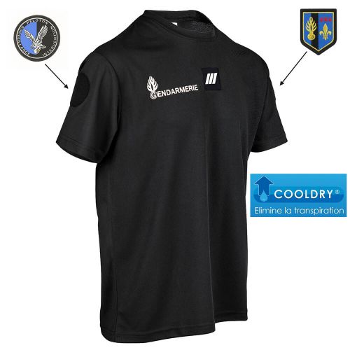 Tee-shirt respirant GENDARMERIE + 3 velcros