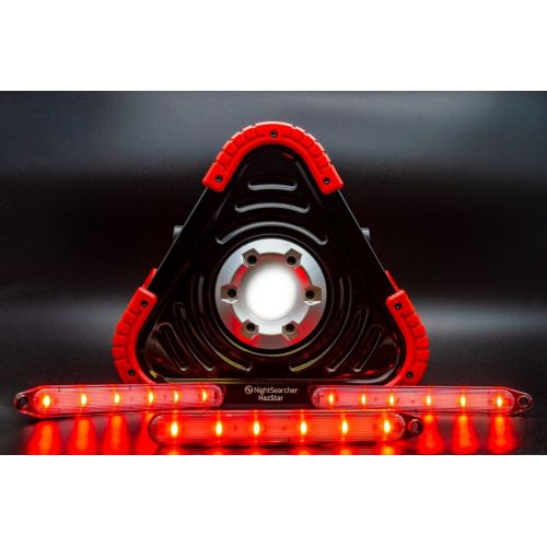 Triangle de signalisation lumineux 3 en 1 rechargeable - 2000 lumens