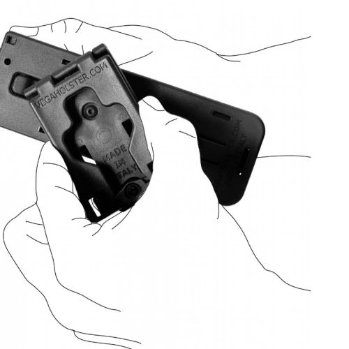 Porte-bâton rotatif 8VP60 noir pour ceinture/ceinturon