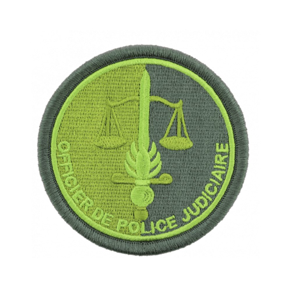Ecusson de bras Gendarmerie OPJ basse visibilite vert Ecusson de bras Gendarmerie OPJ basse visibilite vert