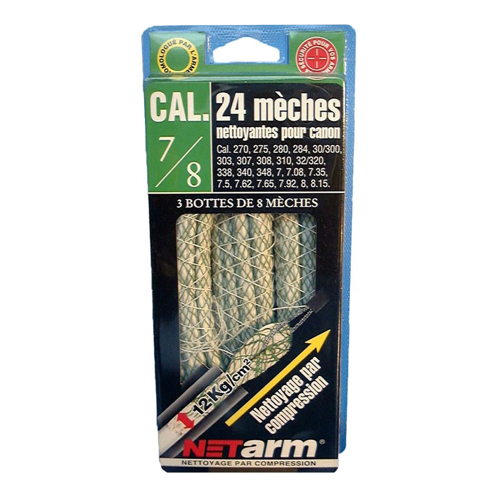 Blister de 24 meches vertes 7mm à 8,15mm NETARM Blister de 24 meches vertes 7mm à 8,15mm NETARM