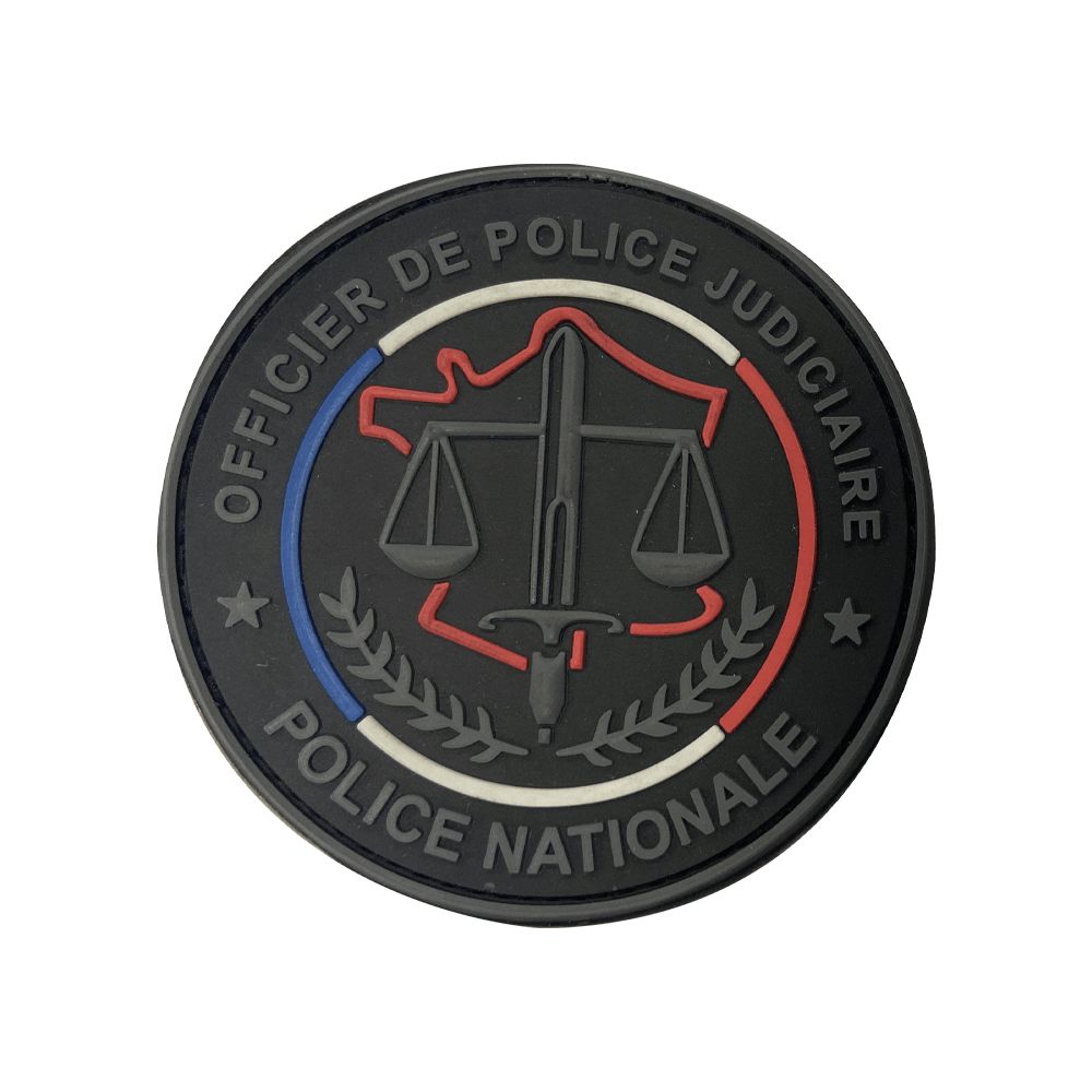 Ecusson de bras PVC OPJ Police Nationale - Fond noir Ecusson de bras PVC OPJ Police Nationale - Fond noir
