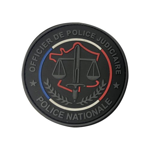 Ecusson de bras PVC OPJ Police Nationale - Fond noir