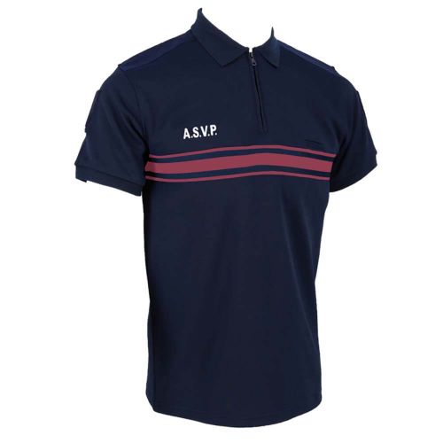 Polo zip manches courtes double face ASVP - DMB Uniforme