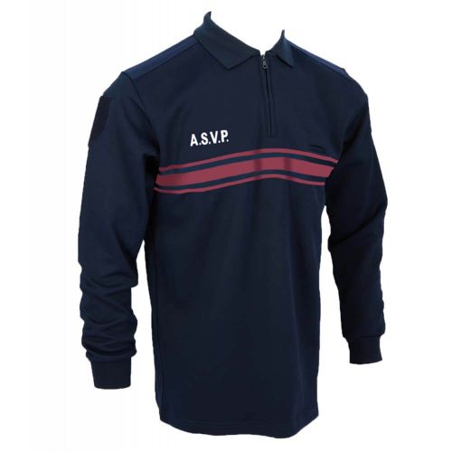 Polo zip manches longues double face ASVP - DMB Uniforme