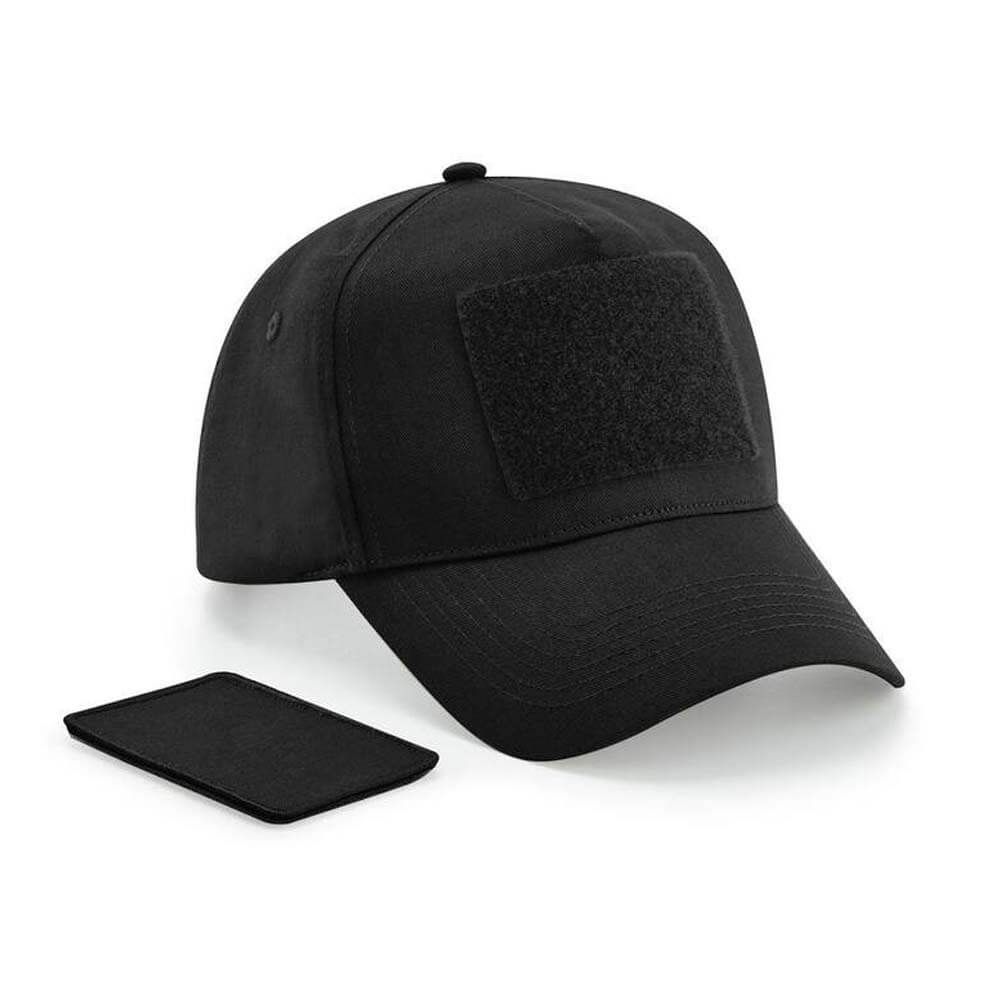 Casquette 5 pans avec patch amovible personnalisable noir