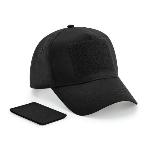 Casquette 5 pans avec patch amovible personnalisable noir