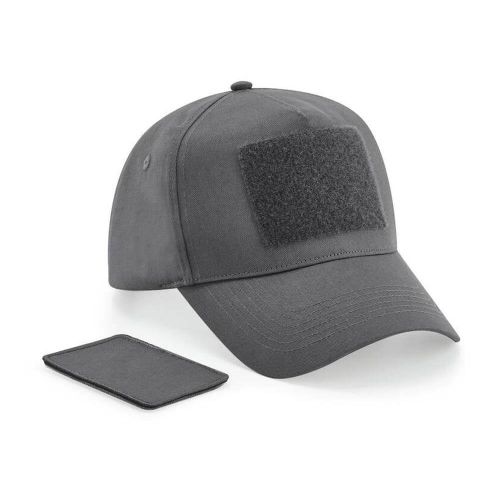 Casquette 5 pans avec patch amovible personnalisable gris