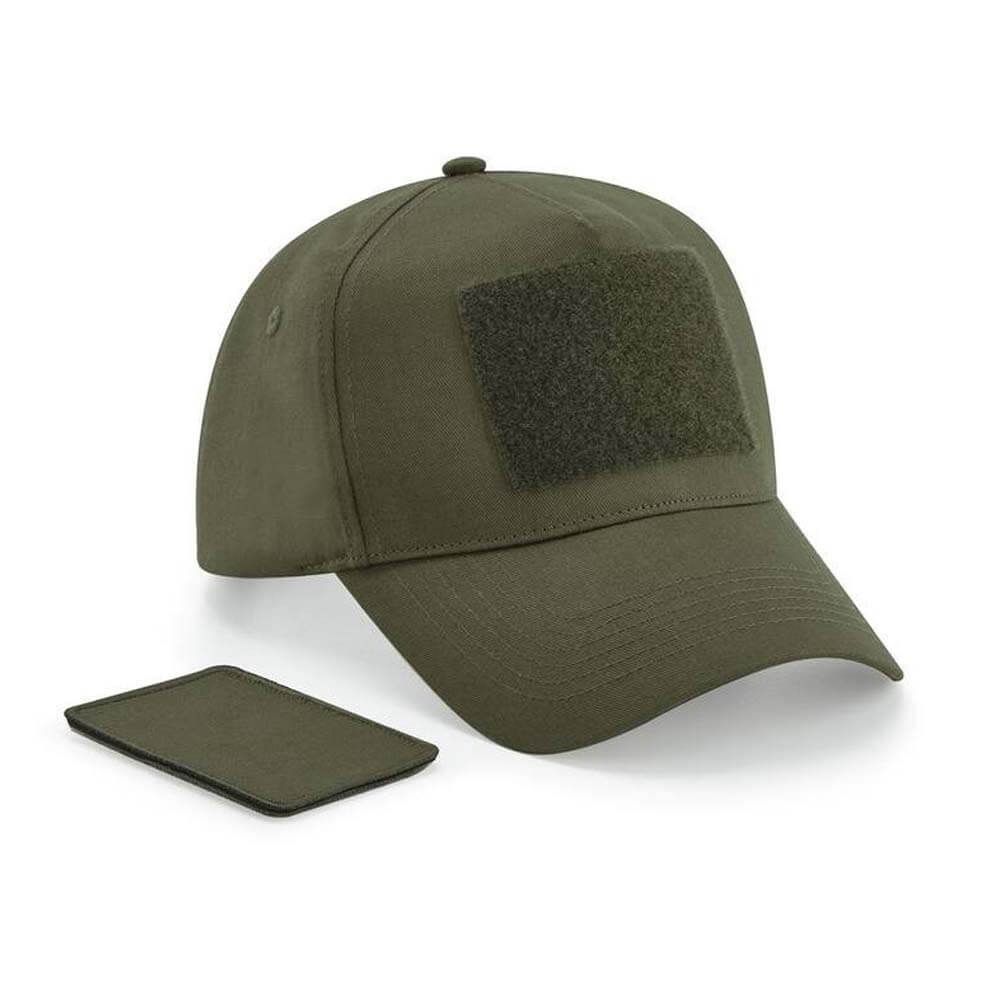 Casquette 5 pans avec patch amovible personnalisable vert armee Casquette 5 pans avec patch amovible personnalisable vert armee