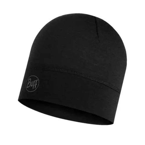 Bonnet en laine merinos Solid Cedar noir - Buff