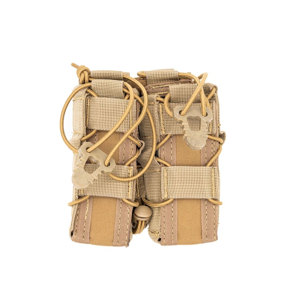 Porte chargeur double 9 mm coyote - ADN Tactical Porte chargeur double 9 mm coyote - ADN Tactical