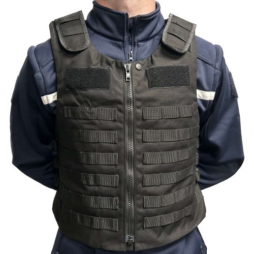 Gilet d'intervention Molle porte plaques noir V2 - ADN Tactical
