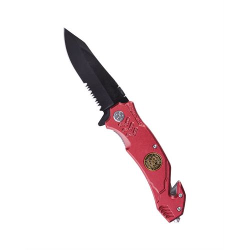 Couteau Fire Brigade brise vitre / coupe sangle Rouge - Miltec