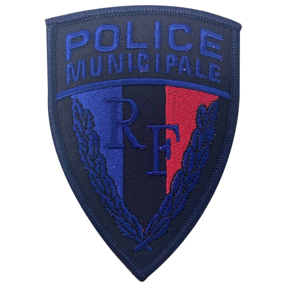 Ecusson de bras tissu Police Municipale RF basse visibilite Bleu Ecusson de bras tissu Police Municipale RF basse visibilite Bleu