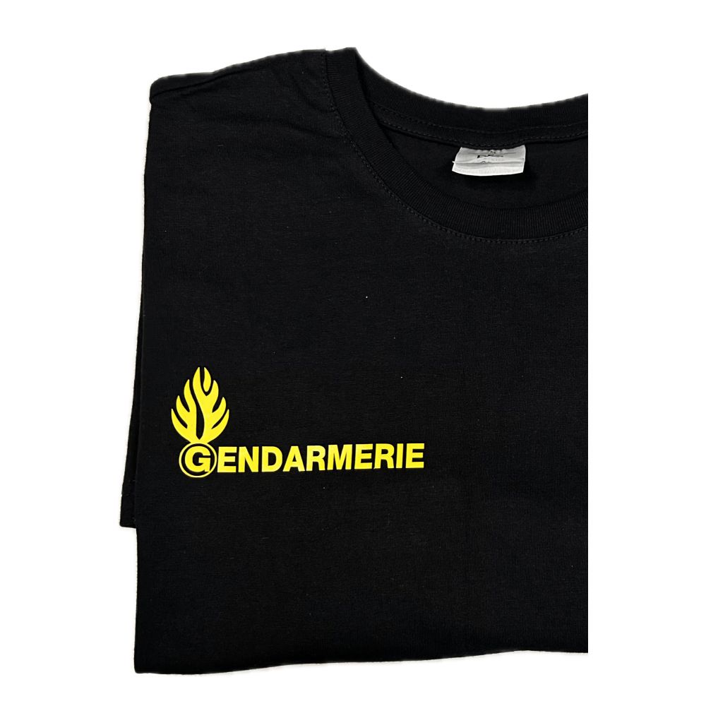 Tee-shirt coton noir Gendarmerie Tee-shirt coton noir Gendarmerie