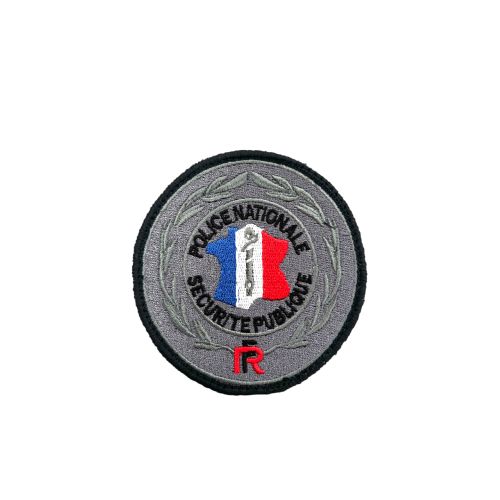 Ecusson circulaire brode Police Nationale Securite Publique BV noir