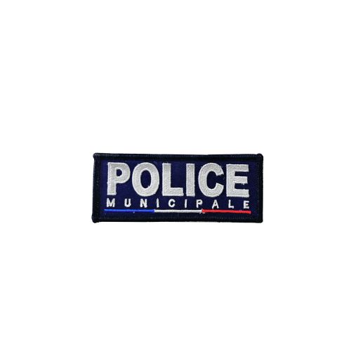 Bande avant brodée Police Municipale fond bleu marine