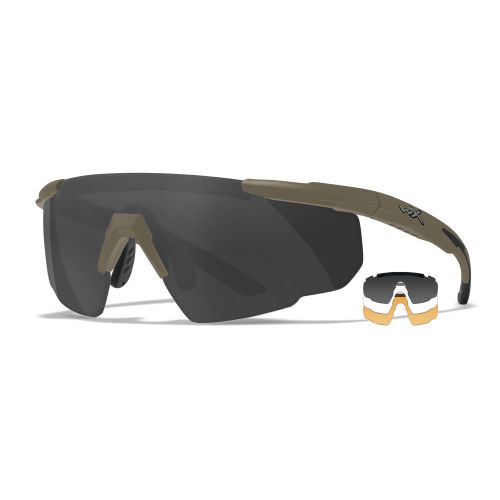 Kit lunettes Saber Advanced coyote verres fumés, clairs et oranges - Wiley X