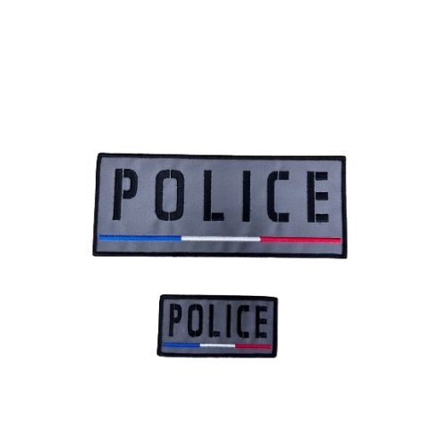 Jeu de bandes brodées Police basse visibilité France pour Housse Tac ADN Tactical