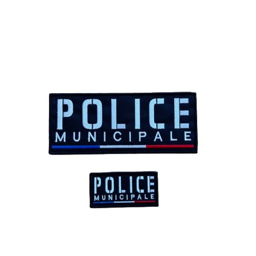 Jeu de bandes brodées Police Municipale France pour Housse Tac ADN Tactical