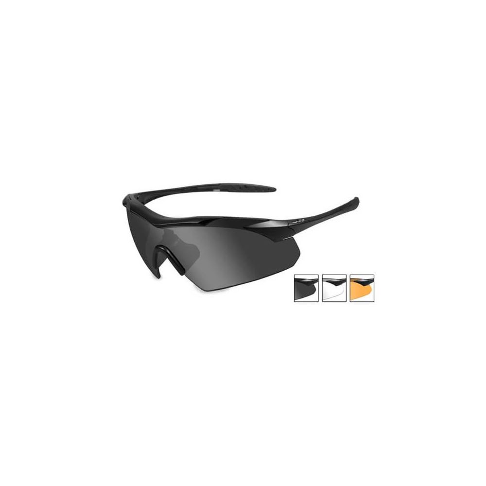Kit lunettes Vapor noir verres fumés, clairs et oranges - Wiley X Kit lunettes Vapor noir verres fumés, clairs et oranges - Wiley X