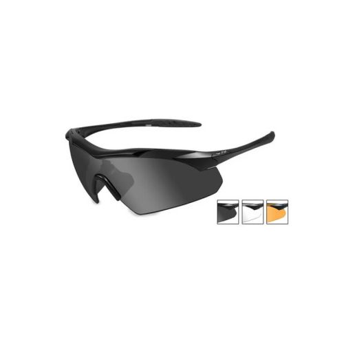 Kit lunettes Vapor noir verres fumés, clairs et oranges - Wiley X