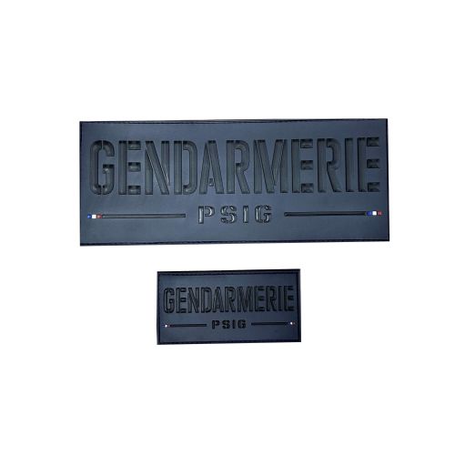 Jeu de bandes PVC Gendarmerie PSIG basse visibilité France pour Housse Tac ADN Tactical
