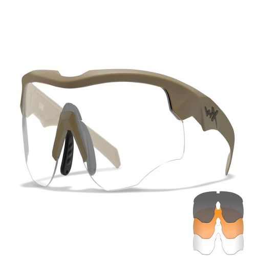 Kit lunettes Rogue Comm Tan verres fumés, clairs et oranges - Wiley X