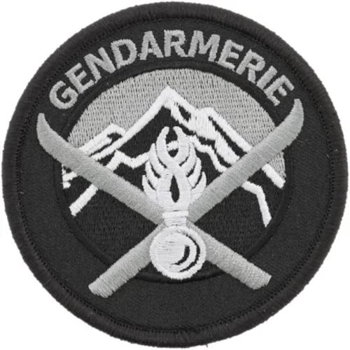 Ecusson de bras brodé Gendarmerie Haute Montagne basse visibilité Noir